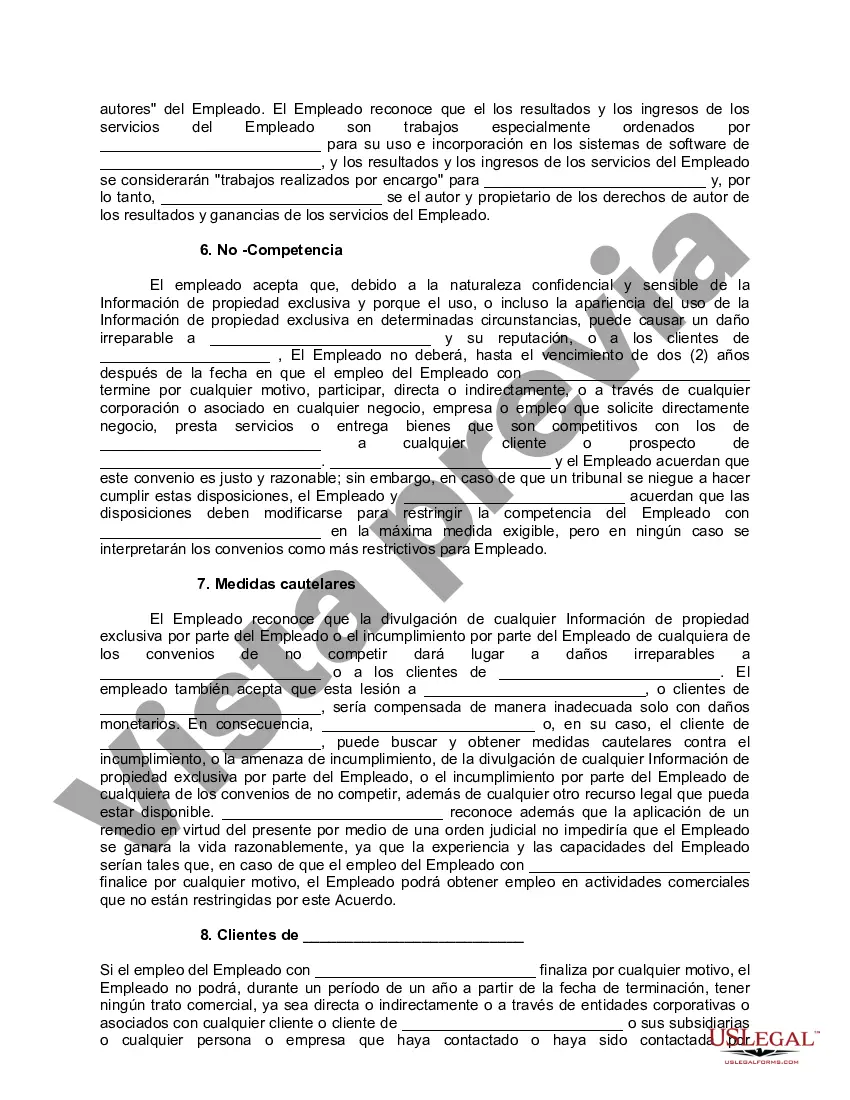Preview Acuerdo de no divulgación y no competencia de empleados clave