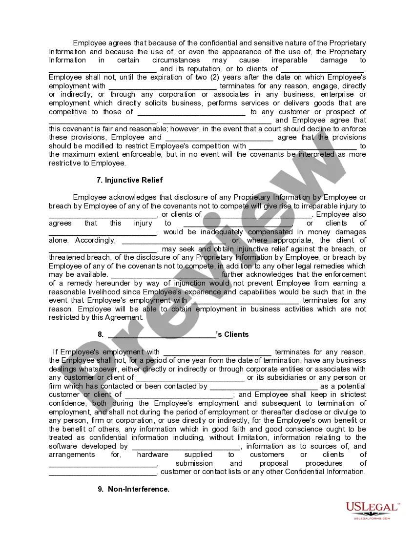 Get Key Employee Nondisclosure and Noncompetition Agreement Preview Key Employee Nondisclosure and Noncompetition Agreement