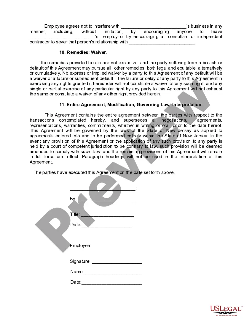 Get Key Employee Nondisclosure and Noncompetition Agreement Preview Key Employee Nondisclosure and Noncompetition Agreement