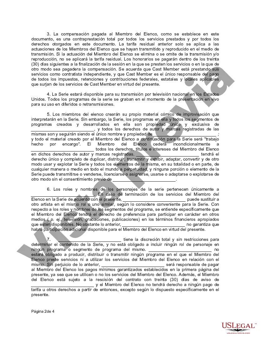 Preview Contrato de miembro del elenco