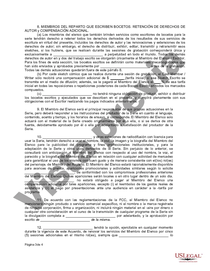 Preview Contrato de miembro del elenco