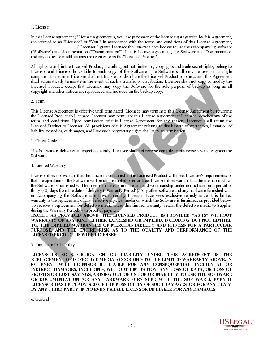 Get Software License Agreement - Detailed Preview Software License Agreement - Detailed