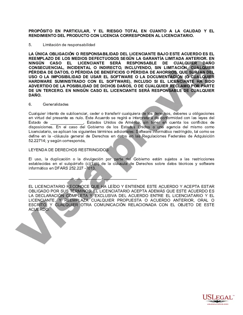 Preview Licencia de software de CD