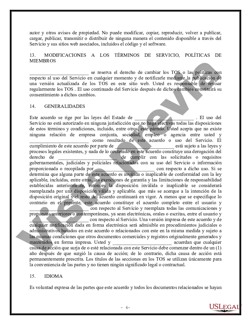 Preview Suscripción - Acuerdo de cuenta de miembro - Acuerdo de servicio de Internet