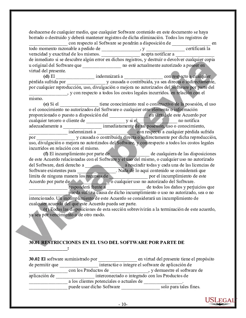 Preview Acuerdo de licencia del programa de software