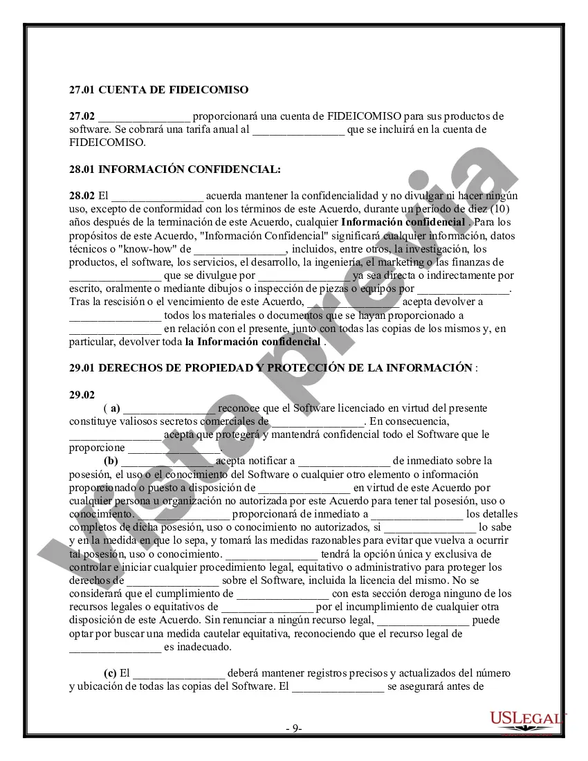 Preview Acuerdo de licencia del programa de software