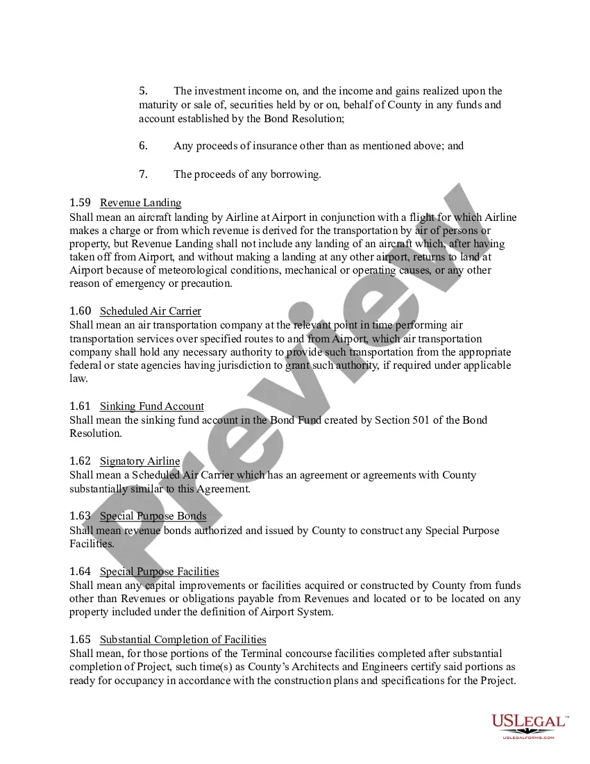 Preview Airline-Airport Lease and Use Agreement Between County and Airline