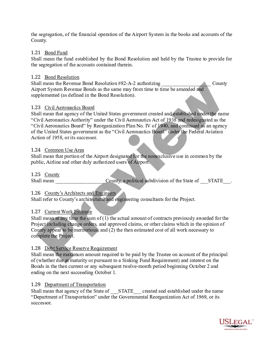 Preview Airline-Airport Lease and Use Agreement Between County and Airline