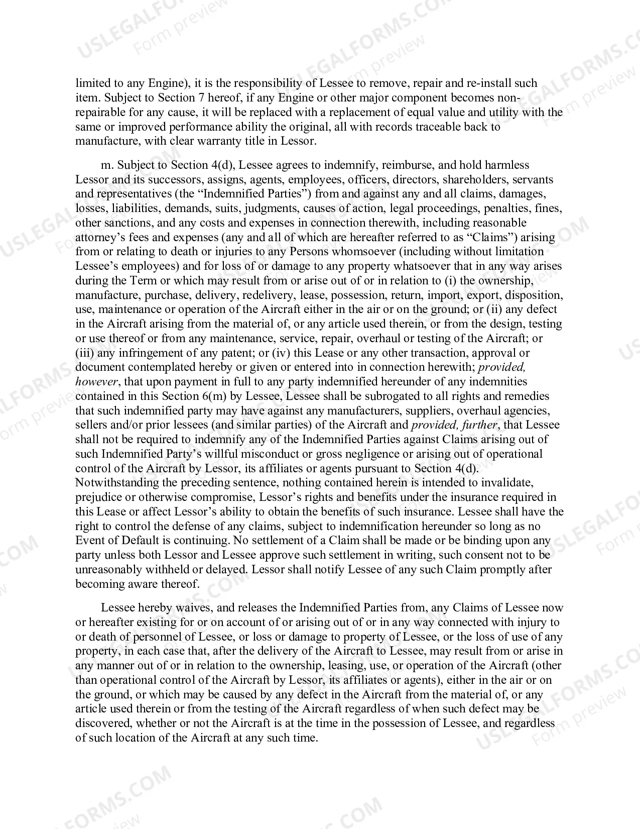 Preview Aircraft Lease Agreement