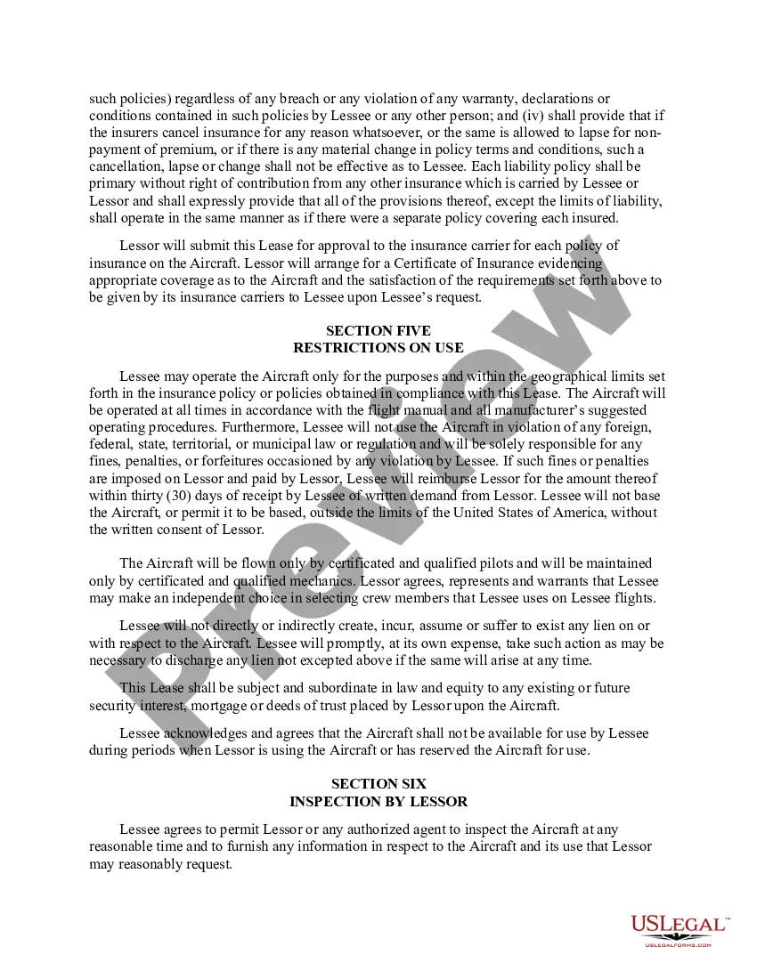 Preview Aircraft Dry Lease