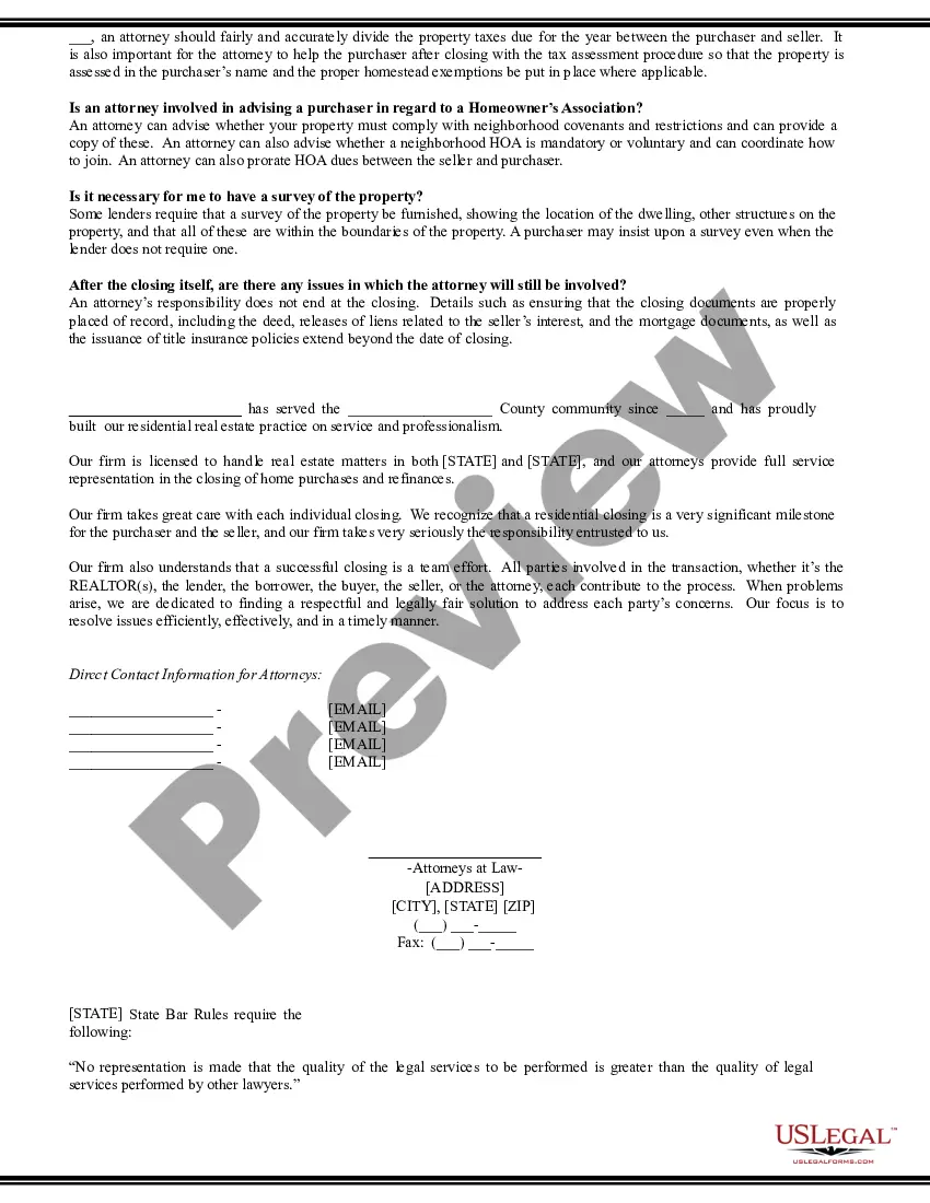 Get Frequently Asked Questions: Attorney's Role In My Real Estate Closing Preview Frequently Asked Questions: Attorney's Role In My Real Estate Closing