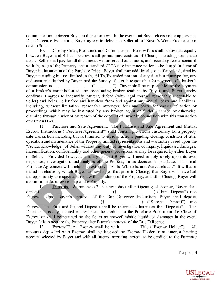 Preview Letter of Intent to Purchase Commercial Real Estate