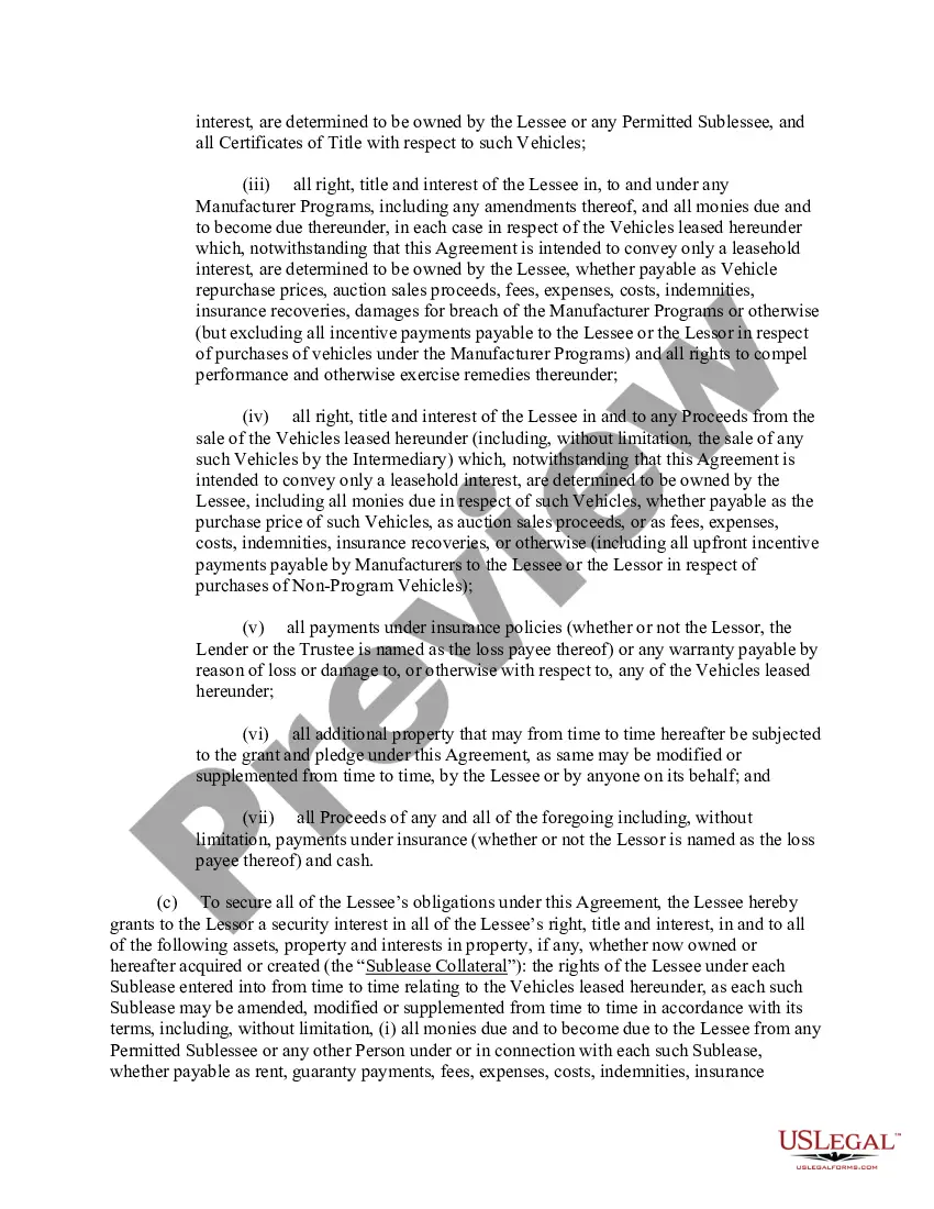 Preview Second Amended and Restated Master Motor Vehicle Operating Lease Agreement