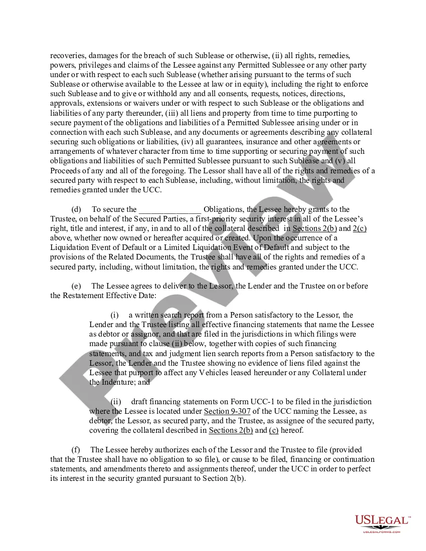 Preview Second Amended and Restated Master Motor Vehicle Operating Lease Agreement