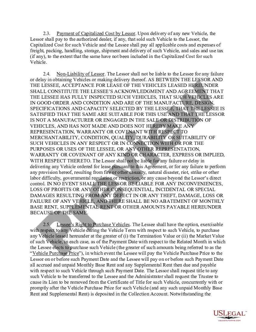 Preview Second Amended and Restated Master Motor Vehicle Operating Lease Agreement