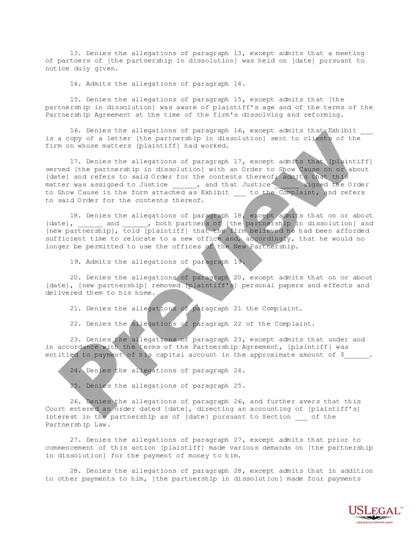 Preview Answer to Alternate Complaint
