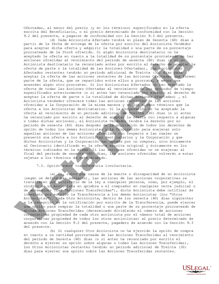 Preview Acuerdo de accionistas