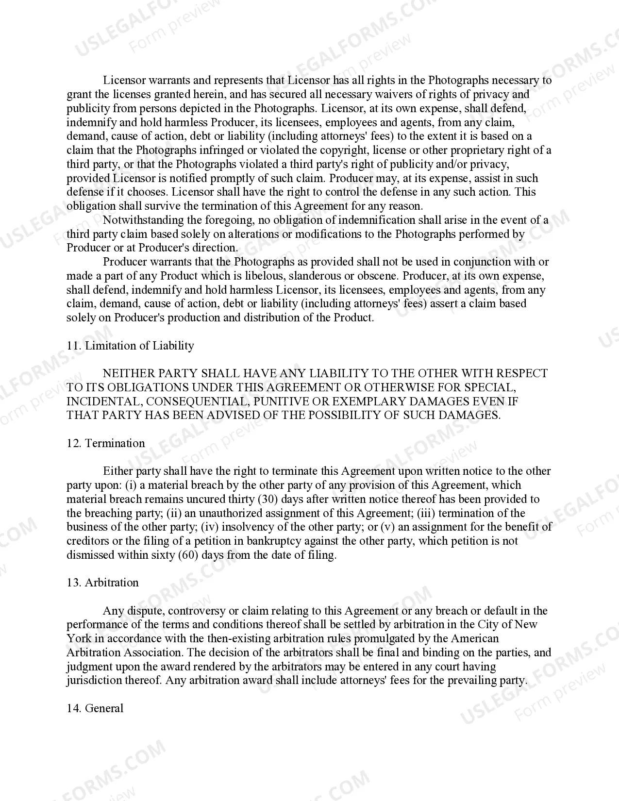 Preview Photograph License Agreement