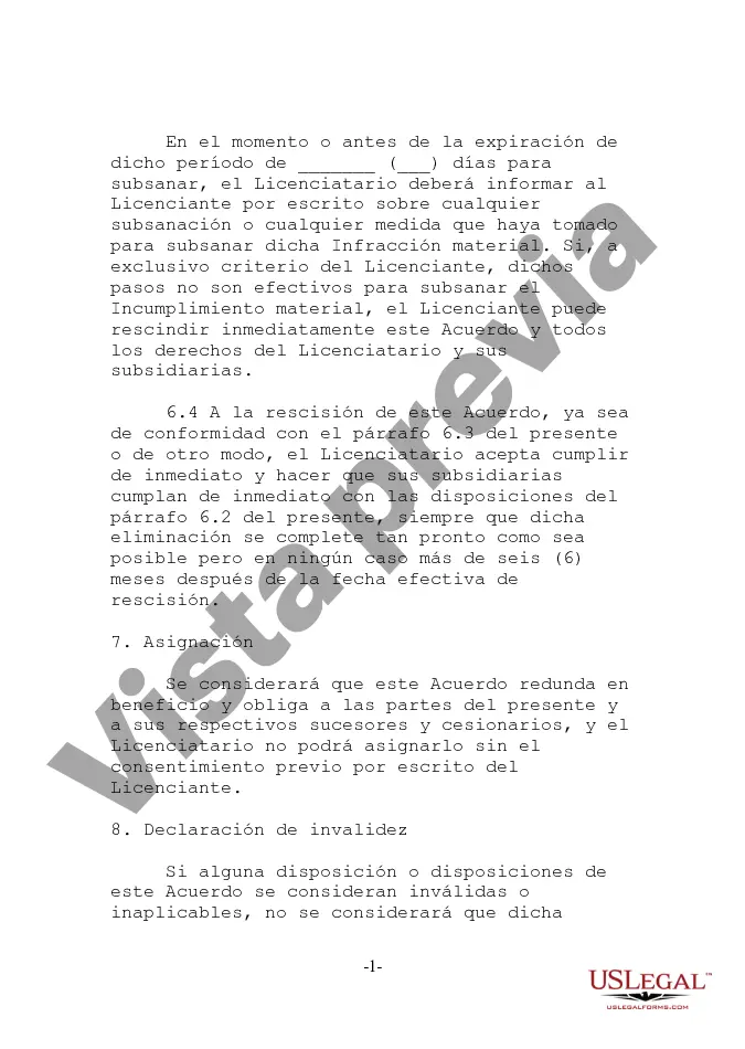 Preview Acuerdo de licencia de marca comercial, marca de servicio y nombre comercial dentro de la empresa