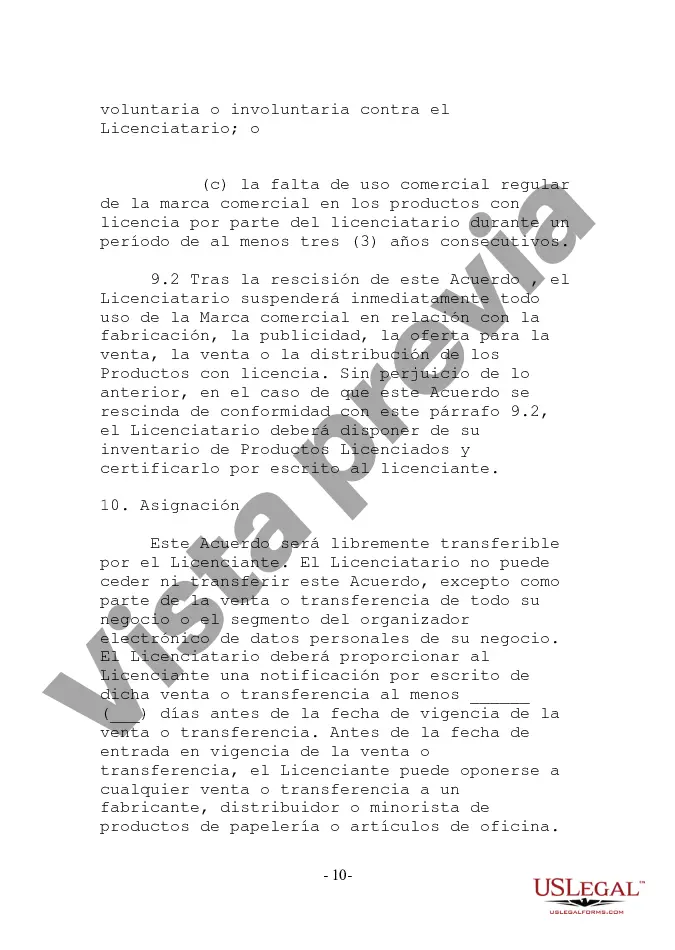 Preview Licencia de Marca Registrada como Acuerdo de Solución de Controversias