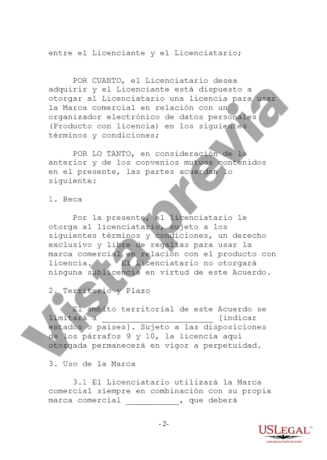 Preview Licencia de Marca Registrada como Acuerdo de Solución de Controversias