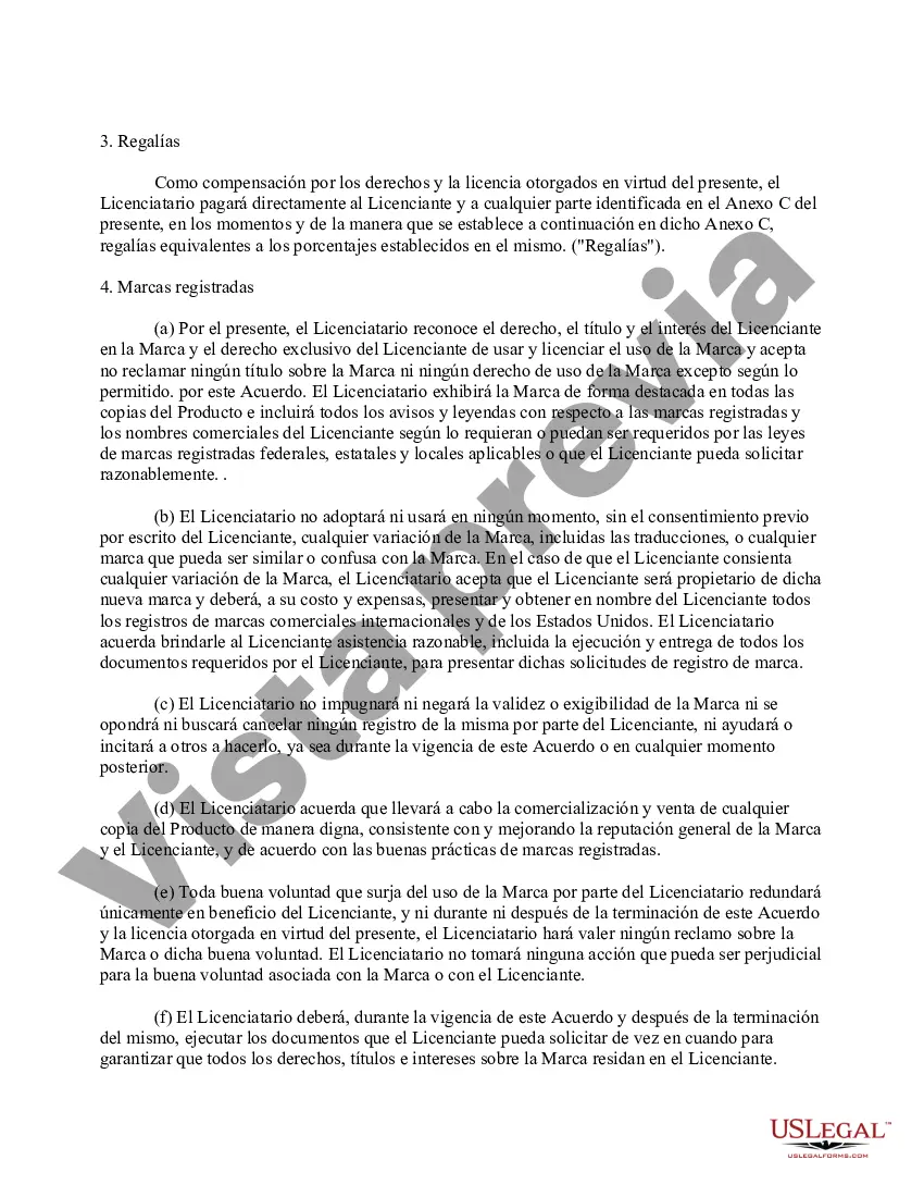 Preview Acuerdo de licencia de marca comercial exclusiva