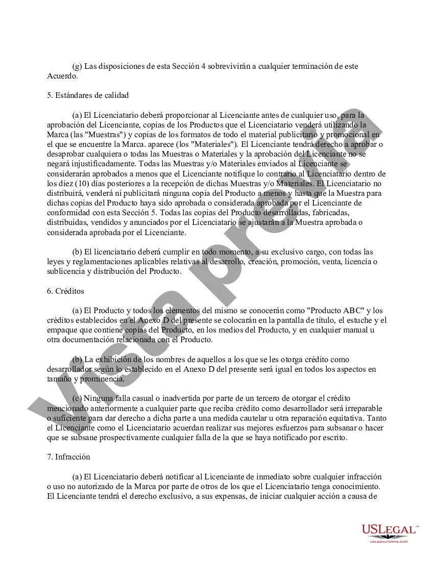 Preview Acuerdo de licencia de marca comercial exclusiva