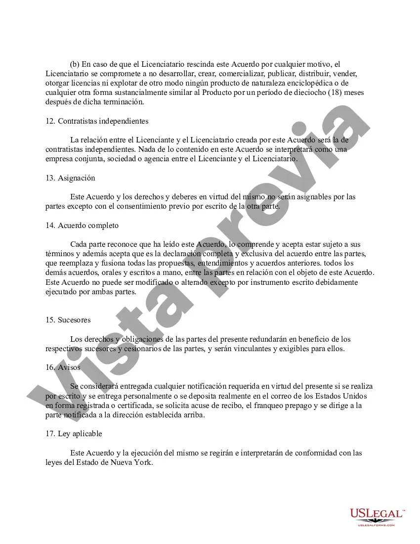 Preview Acuerdo de licencia de marca comercial exclusiva