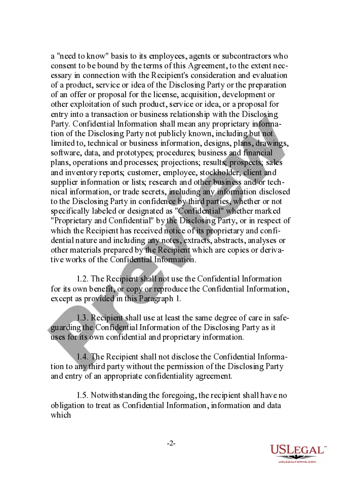 Get Mutual Nondisclosure Agreement - Prospective Joint Venture or Co-Development Relationship Preview Mutual Nondisclosure Agreement - Prospective Joint Venture or Co-Development Relationship