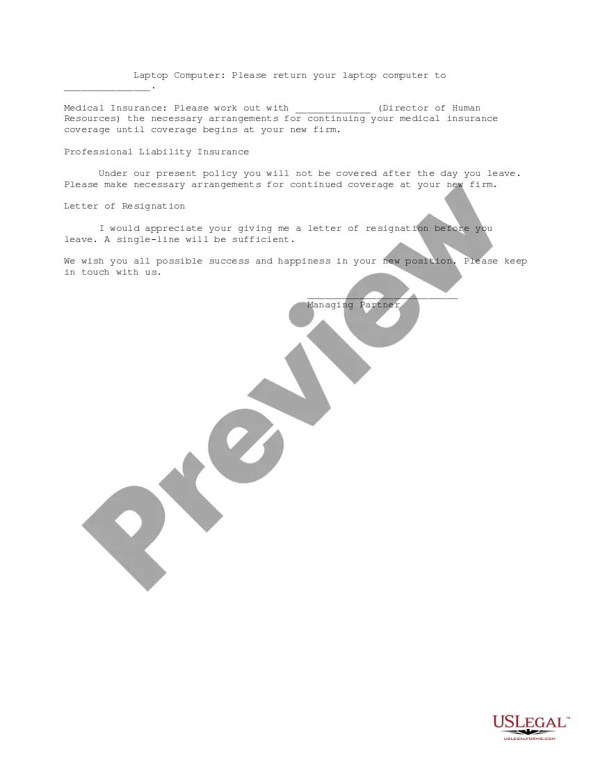 Get Memorandum to Resigning Partner Addressing Duties and Responsibilities Preview Memorandum to Resigning Partner Addressing Duties and Responsibilities