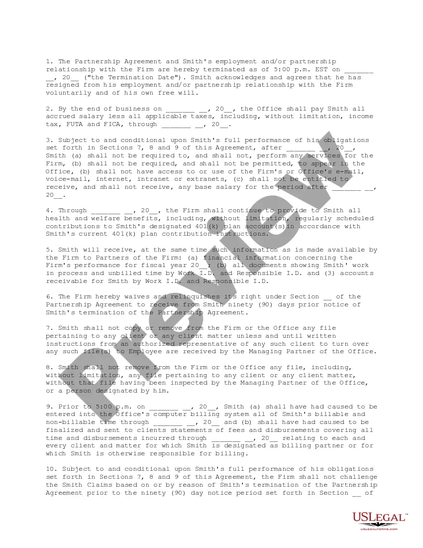 Get Separation Agreement and Specific Release Preview Separation Agreement and Specific Release