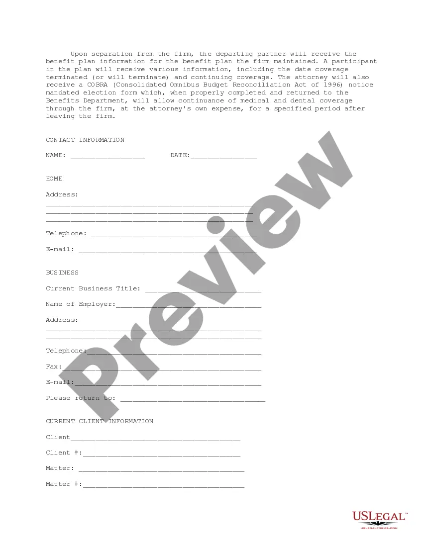 Get Developing a Policy Anticipating the Voluntary Withdrawal of Partners Preview Developing a Policy Anticipating the Voluntary Withdrawal of Partners