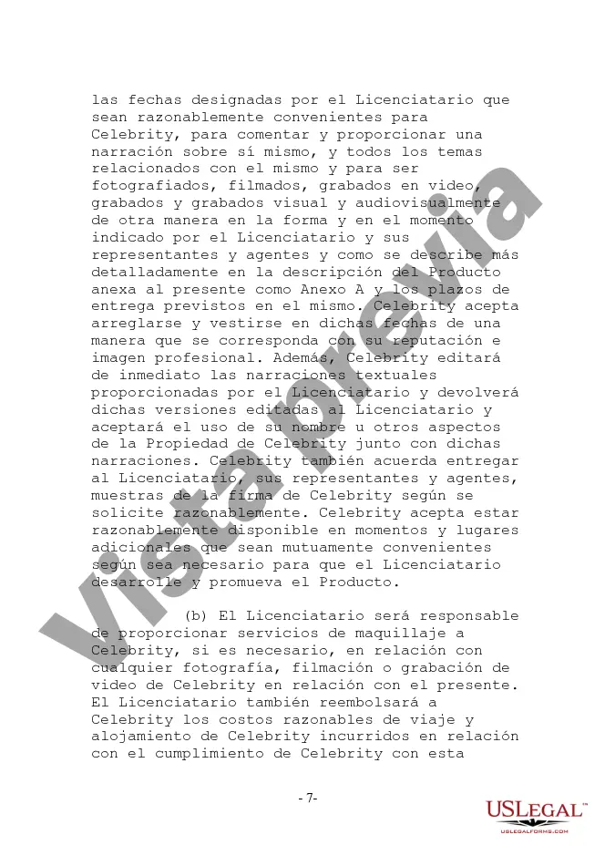 Preview Acuerdo de licencia de celebridades