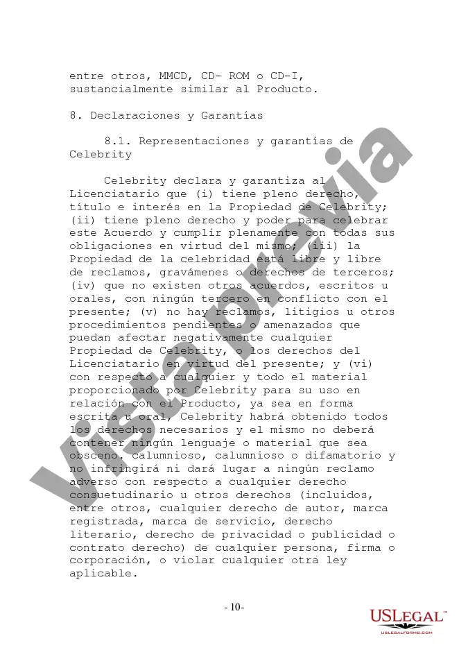 Preview Acuerdo de endoso complejo