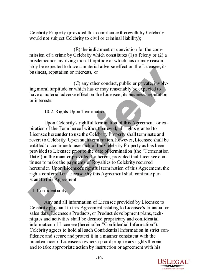 Preview Complex Endorsement Agreement