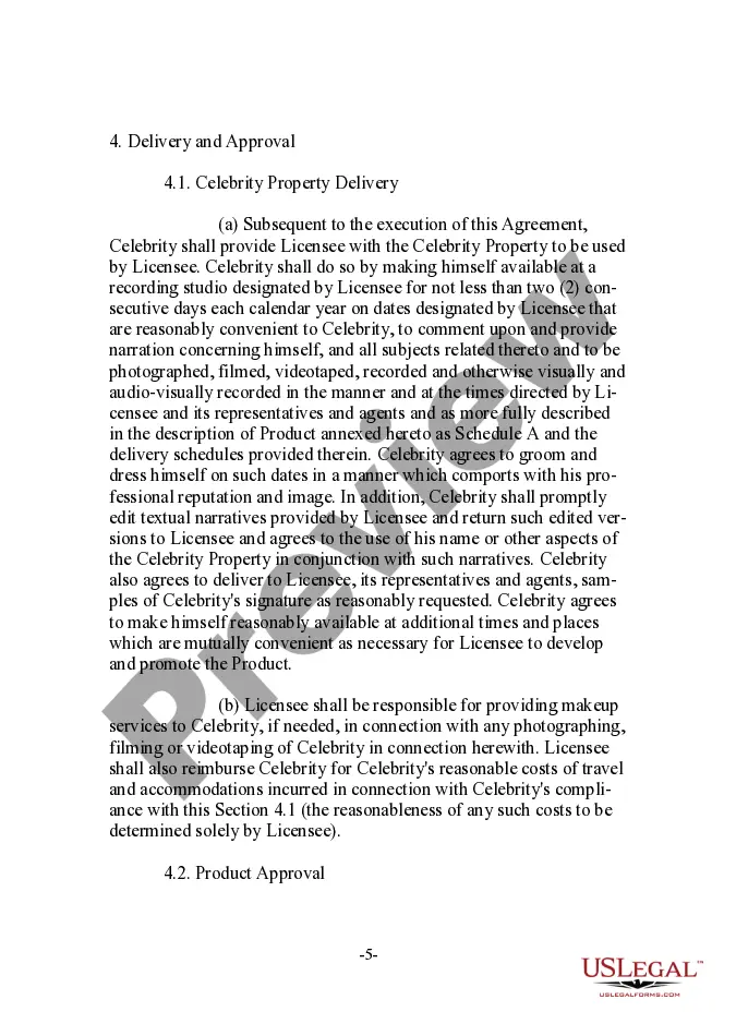 Preview Complex Endorsement Agreement