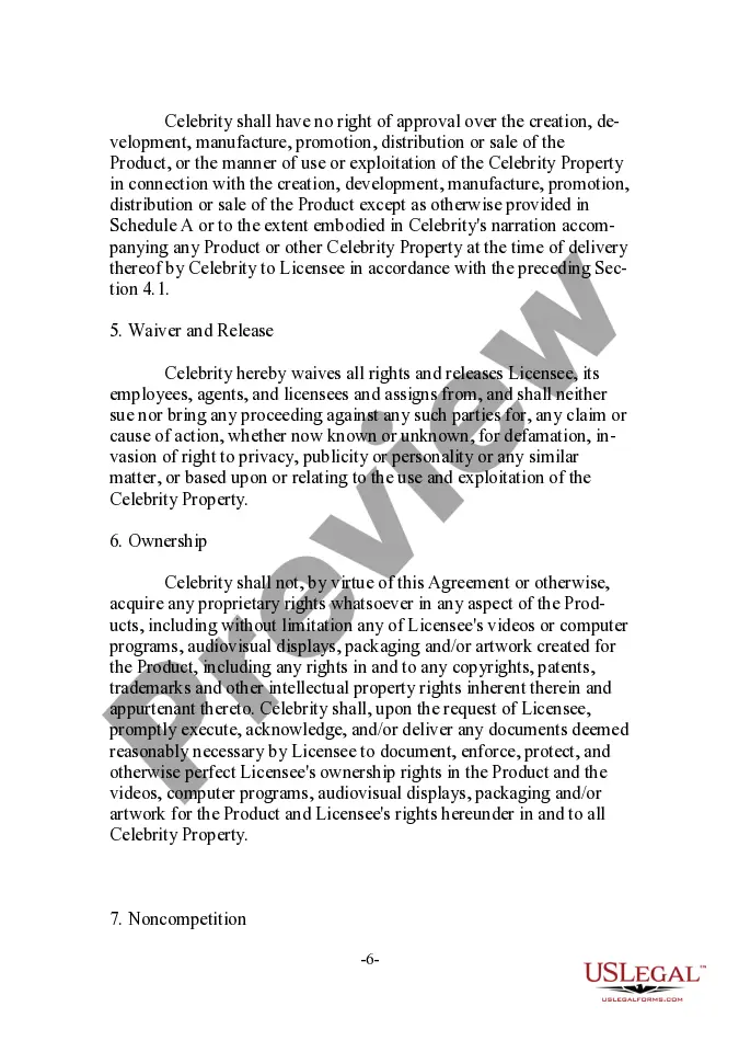 Preview Complex Endorsement Agreement