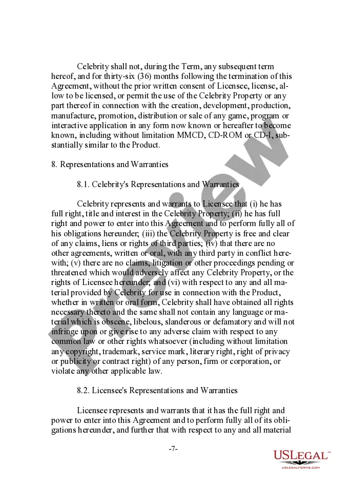 Preview Complex Endorsement Agreement