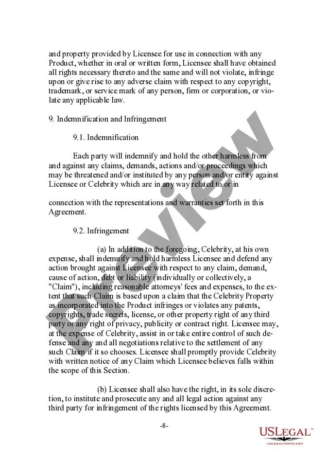 Preview Complex Endorsement Agreement