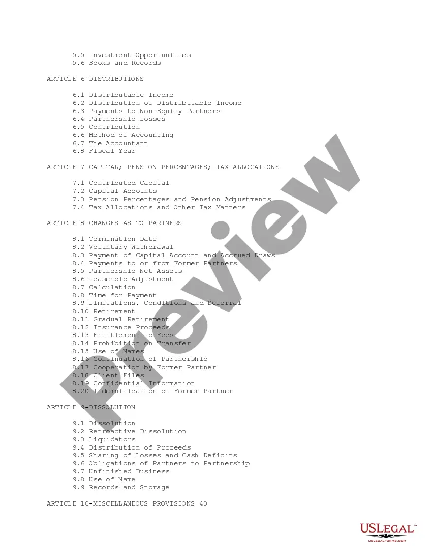 Preview Model Partnership Agreement