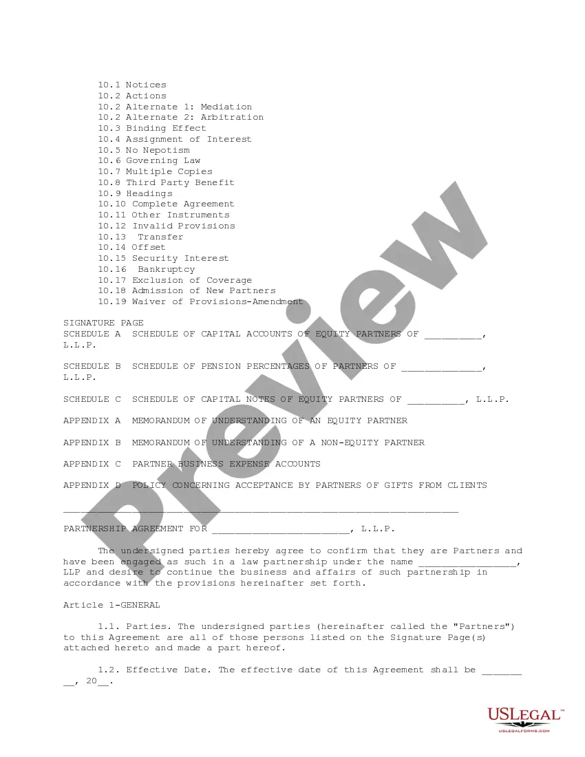 Preview Model Partnership Agreement