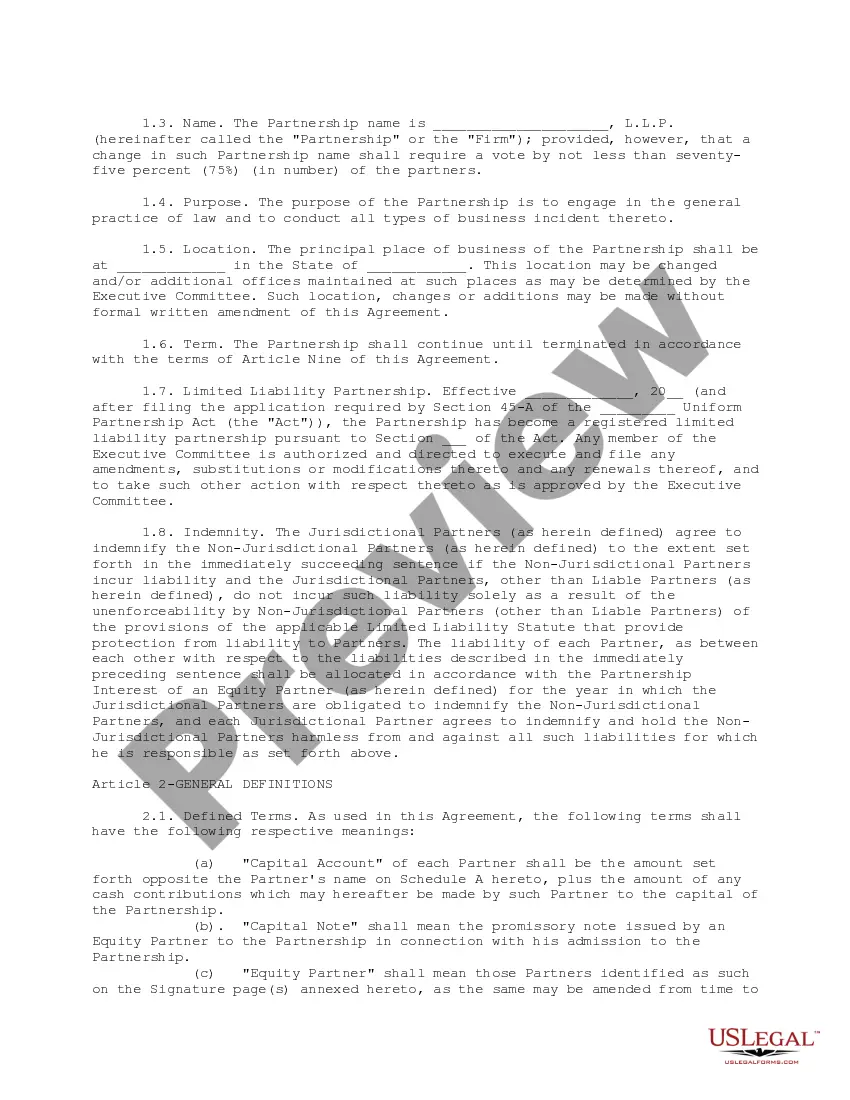 Preview Model Partnership Agreement