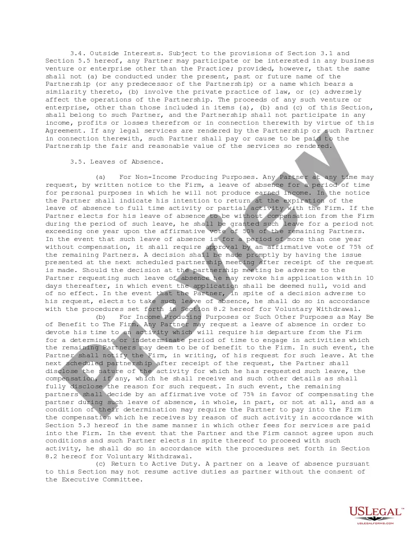 Preview Model Partnership Agreement