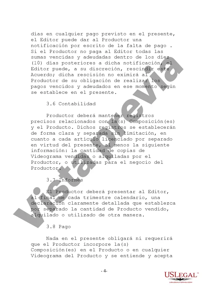 Preview Licencia de Sincronización de Obra Audiovisual y Videograma