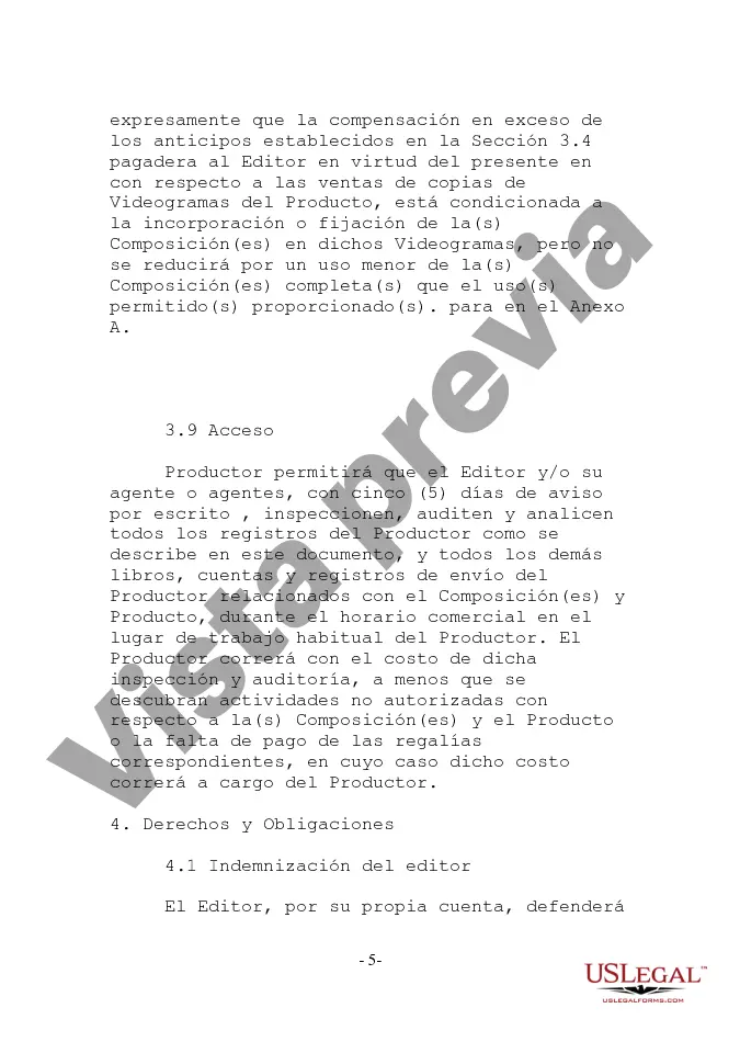 Preview Licencia de Sincronización de Obra Audiovisual y Videograma