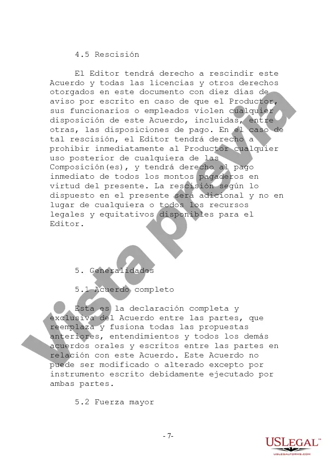 Preview Licencia de Sincronización de Obra Audiovisual y Videograma