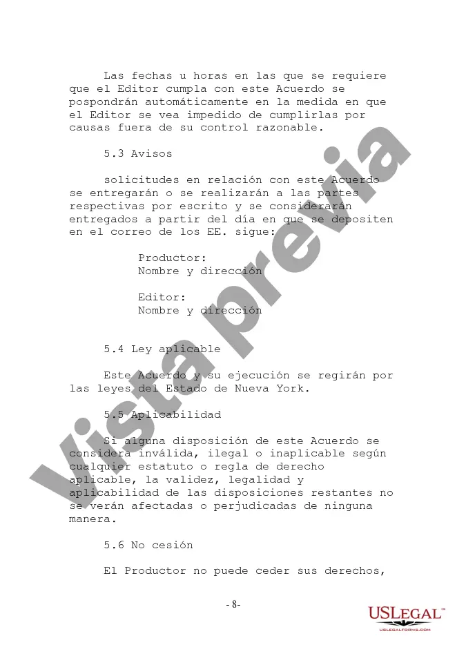 Preview Licencia de Sincronización de Obra Audiovisual y Videograma