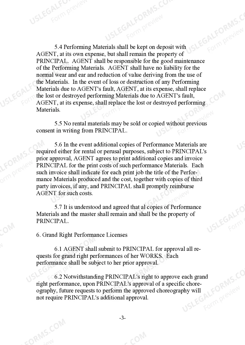 Preview Musical Composition Agency Agreement