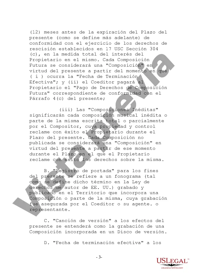 Preview Acuerdo de Coedición de Composiciones Musicales