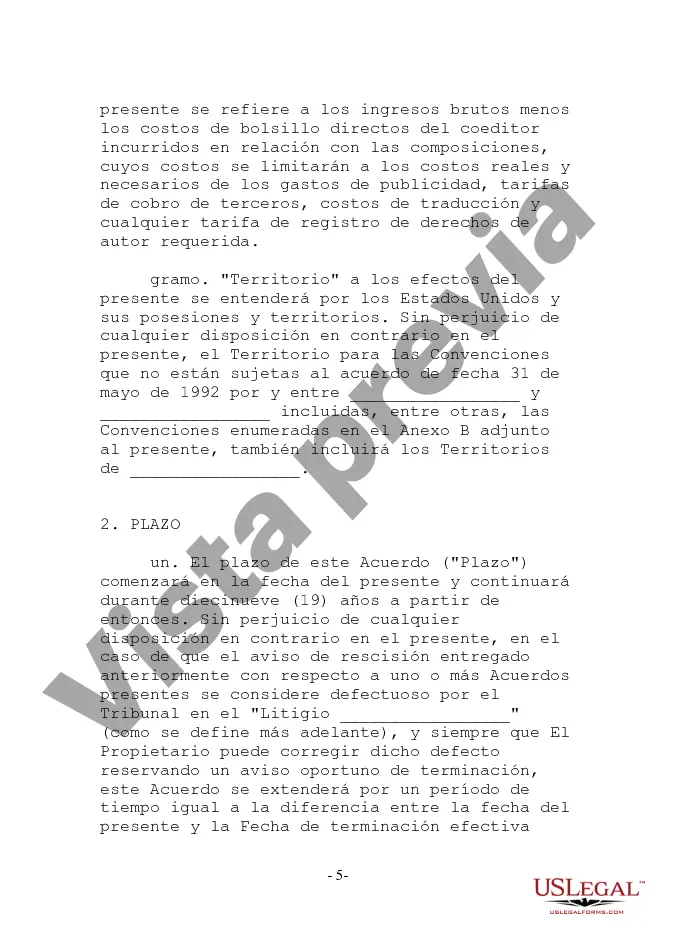 Preview Acuerdo de Coedición de Composiciones Musicales